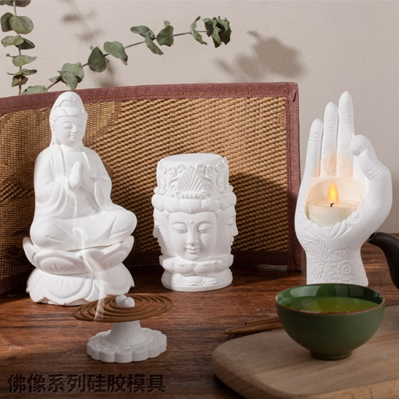 

Silicone Mould for Making Guanyin Statue Casting Mold DIY Soap Plaster Dropship