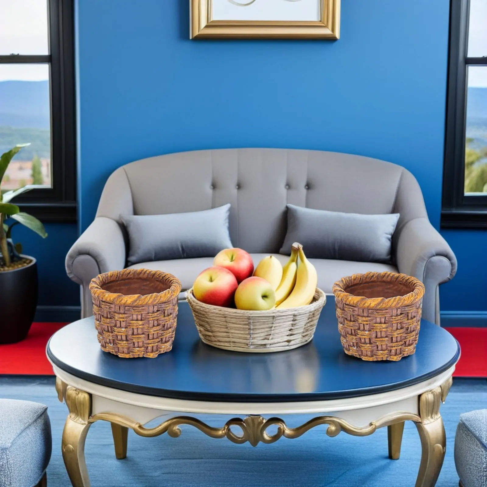 

Набор из 12 миниатюрных плетеных корзинок ручной работы из имитации ротанга для декора кукольного домика, поделок своими руками, аксессуаров для сказочного сада, контейнеров для хранения