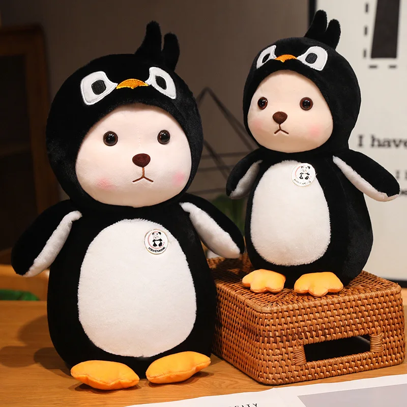 Kawaii Pinguïn verandert in beer hanger dieren poppen kussen cartoon pluche verjaardag kerstcadeaus voor meisjes jongens woondecoratie