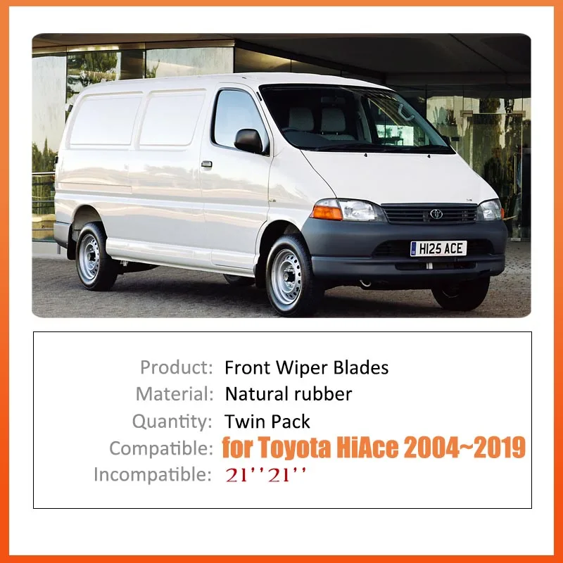 Front Rear Wiper for Toyota HiAce H200 200 2004~2019 RegiusAce Accessories Window Blades Brushes Windshield Windscreen Cleaning