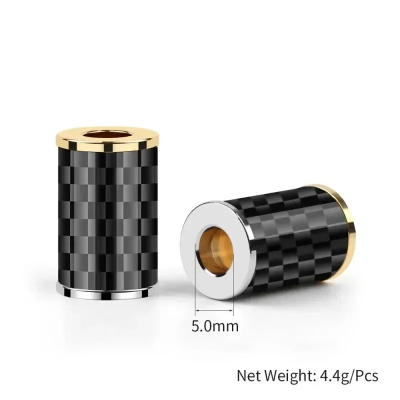 Auricular Y divisor 6,0mm a 5,0mm adaptador de conector de Audio deslizante auriculares de fibra de carbono actualización conector de cable de auriculares DIY negro