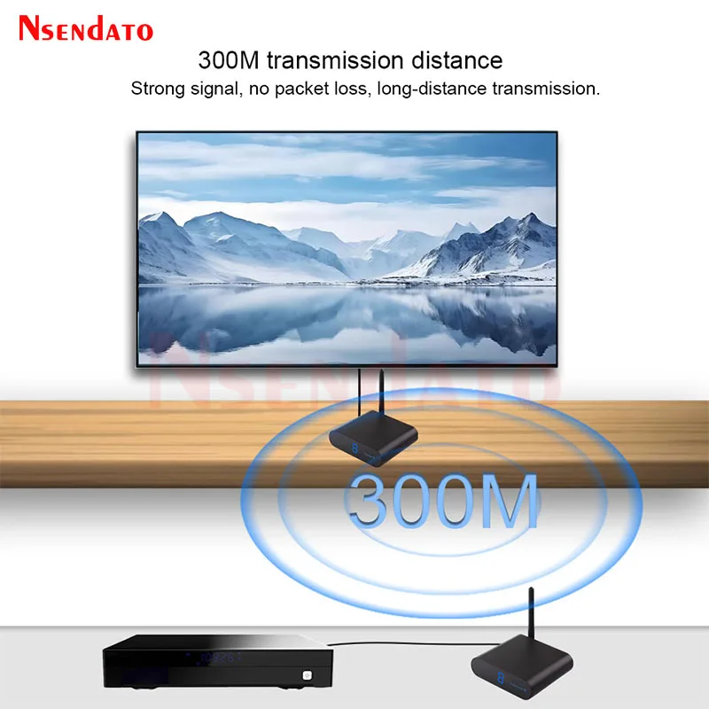 Measy AV230 2.4G Wireless AV Transmitter Receiver Audio Video SD TV AV Signal Sender receiver Go Through Wall 300M / 1000FT