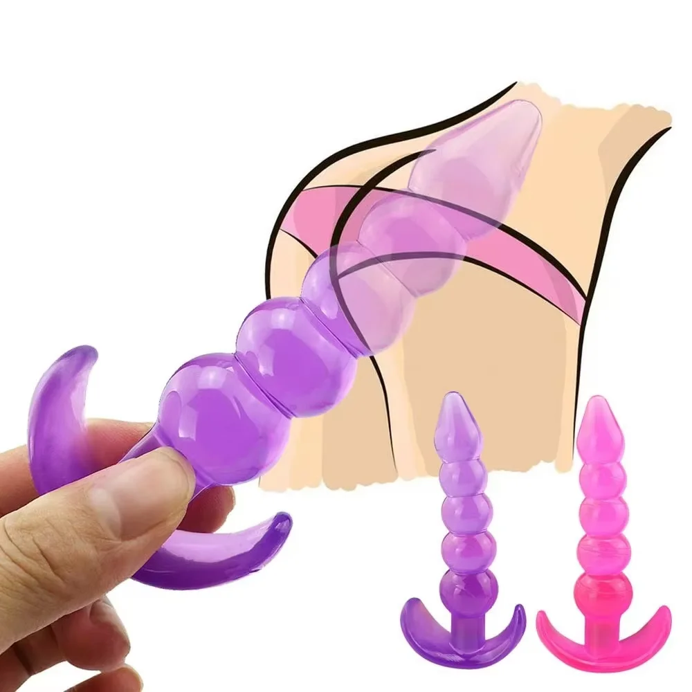 Soft Silicone Butt Plug Anal Beads Dildo Anal Plugs Prostate Massage Unisex Sexy Stopper Adult Sex Toy for Men Women Adult Games