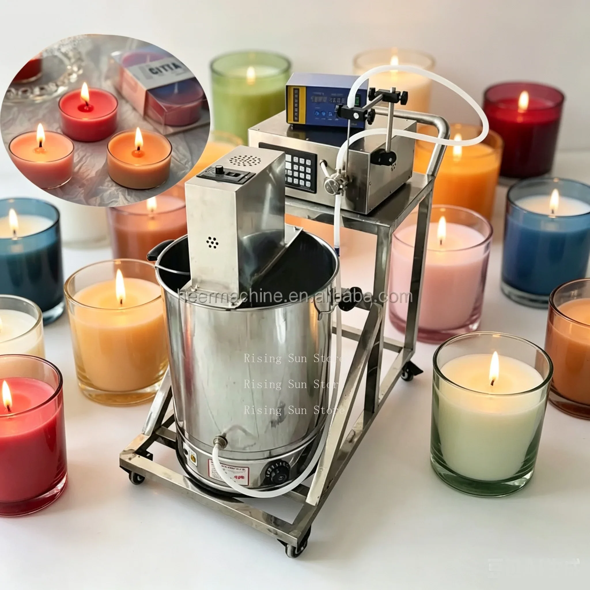 The latest al of the mobile wax melting filling hine and candle making hine