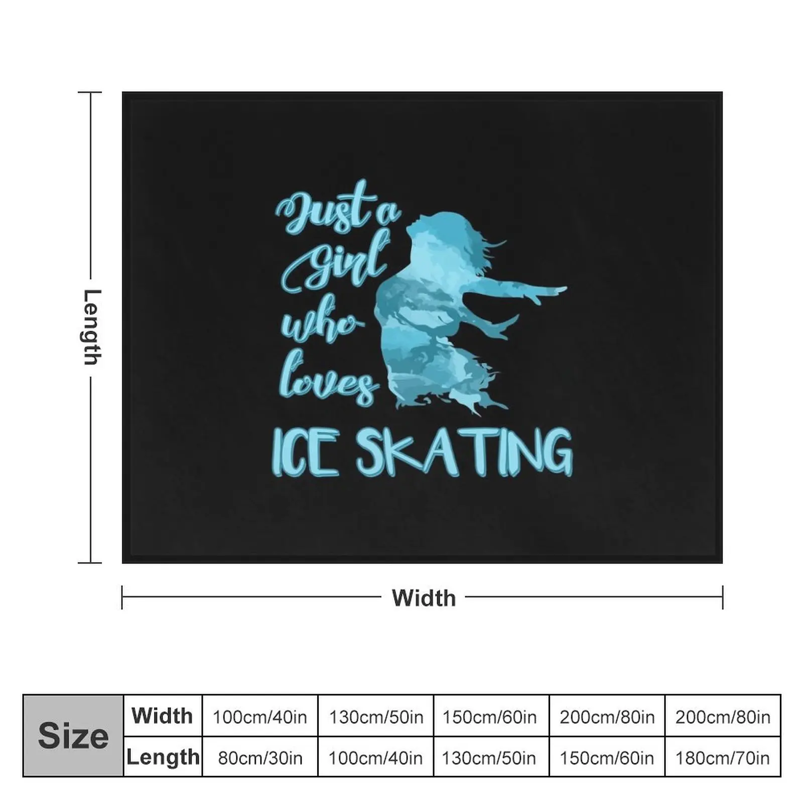 Just a Girl who Loves Ice Skating Figure Skater Throw Blanket for winter Soft Big Hair Blankets