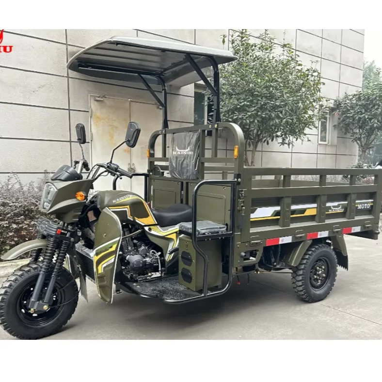 2026 New Cargo Tricycle 3 Wheel Motorcycle with Roof Heavy Duty High Capacity for Farm Delivery Utility Trike
