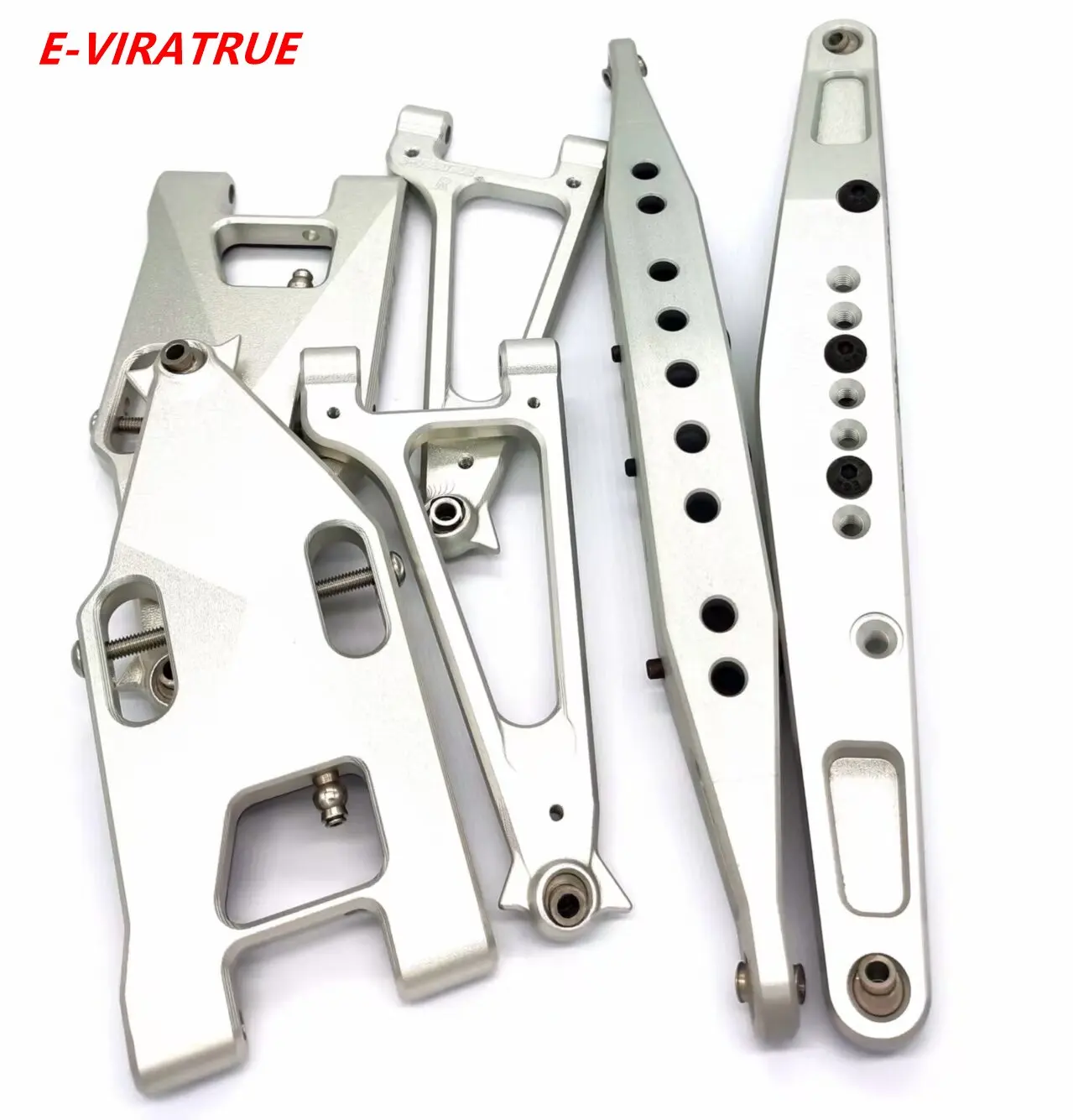 E-VIRATRUE 7075 Aluminum Upper&Lower Suspension Arms&Rear Trailing Arms For Losi Super Baja Rey 2.0 1/6