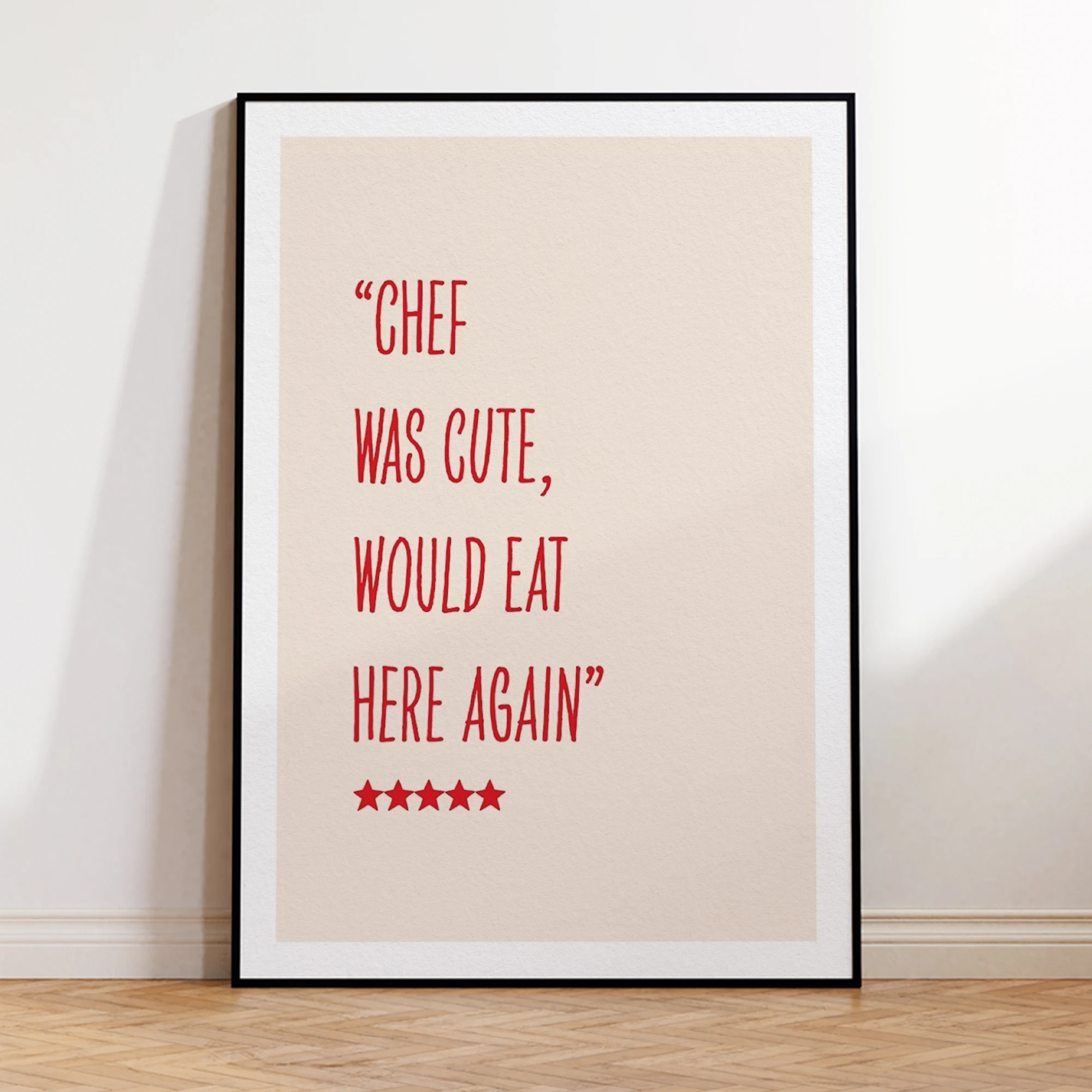 Chef Was Cute Would Eat Here Again Wall Art Prints Canvas Painting Poster Picture For Living Kitchen DiningRoom Home Decor image 2