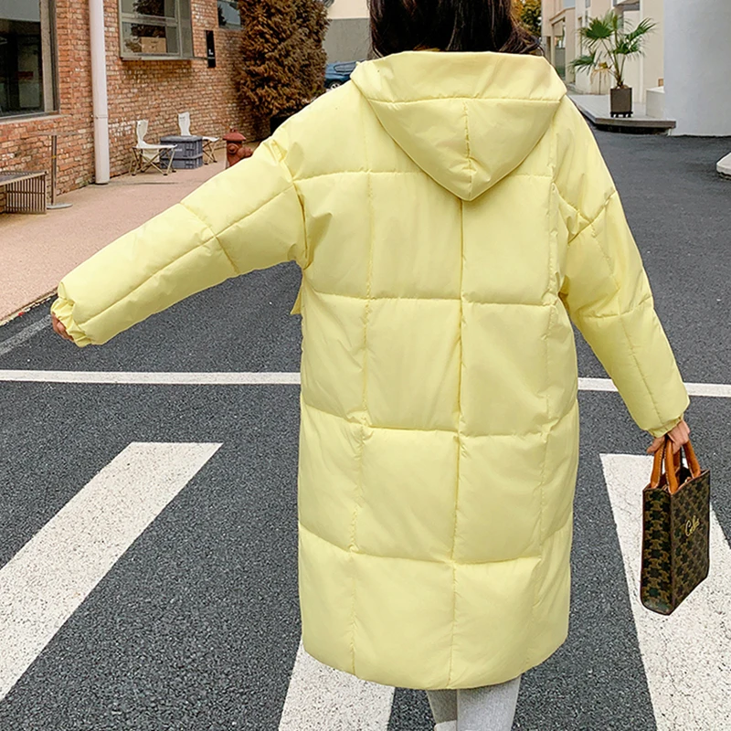 Women\'s Loose Thickened Parka Down Cotton Jacket hooded Casual Long Coat Waterproof Clothing New Winter 2024 Lady Warm Outwear