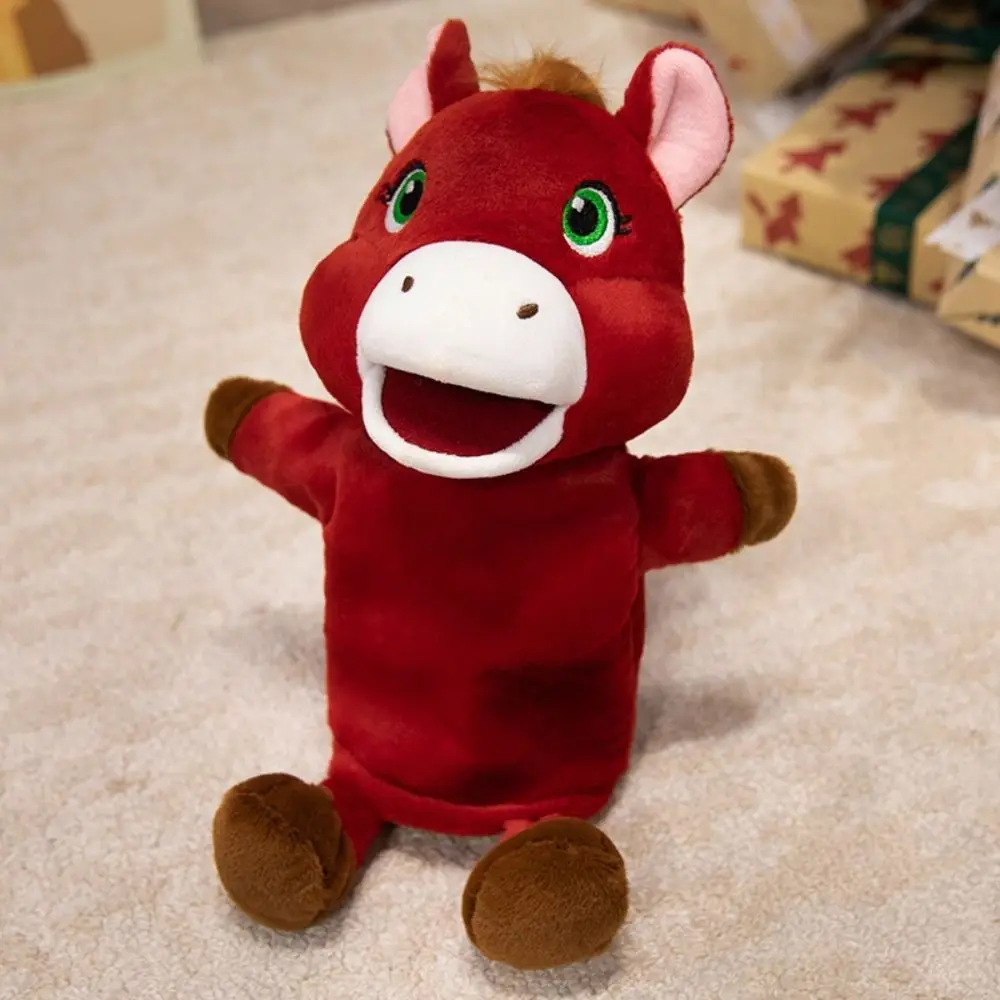 Cavalo animal pequeno cavalo fantoche storytelling macio cavalo de pelúcia brinquedos simulação educação precoce mão dedo história fantoche