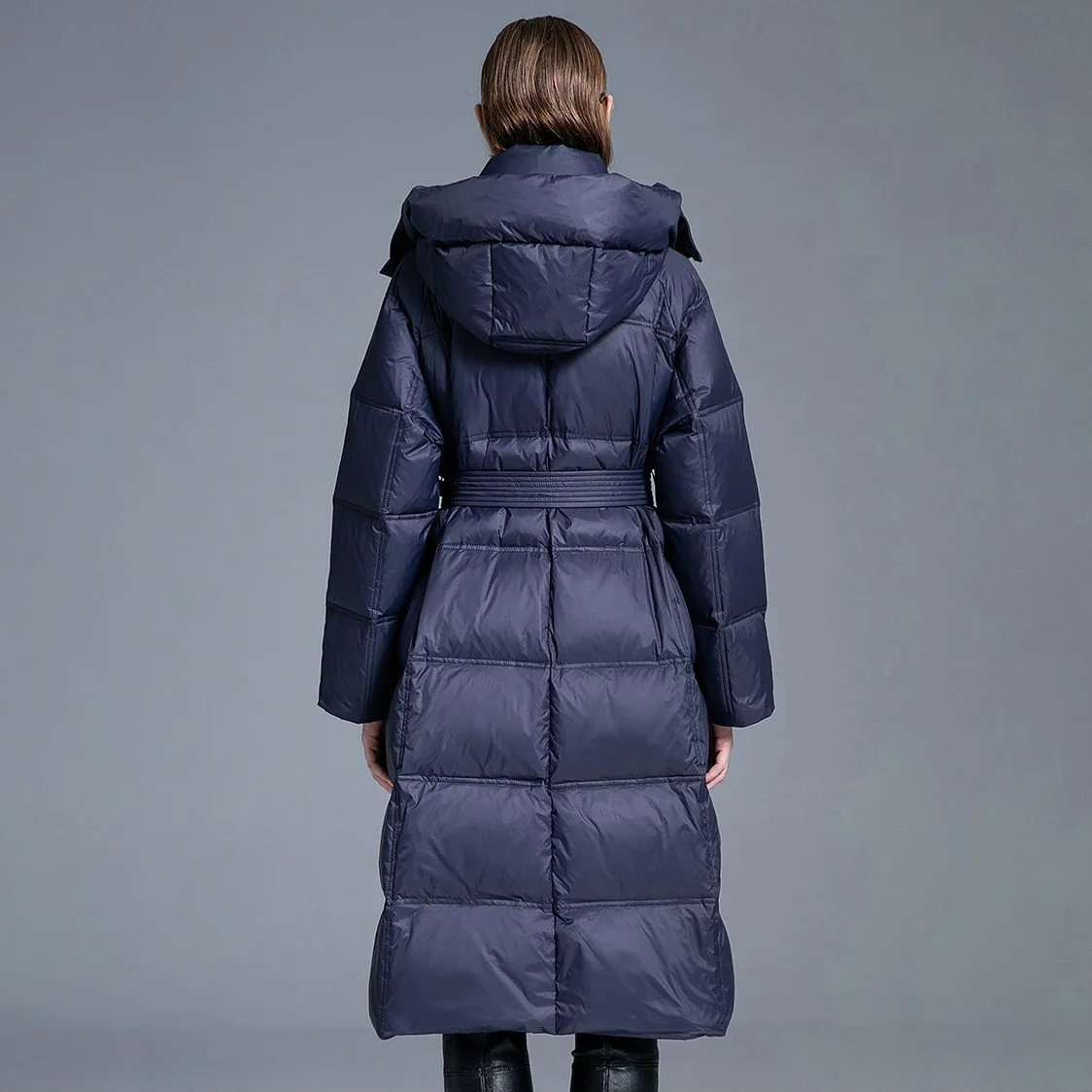 Winter Verdickte Warme Daunenjacke Frauen 2024 Neue Lange Mit Kapuze Weiße Ente Unten Puffer Jacke Große Größe Lose Freizeit Mantel