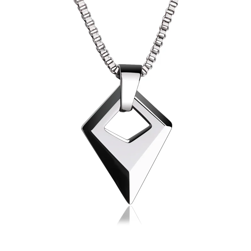 Customized Silver Color Tungsten Pendant for Man with Titanium Steel Chain Necklace Length 50cm/55cm for Male's Gift