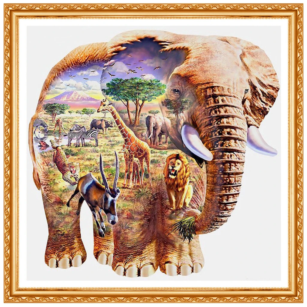 New 5D DIY Diamond Painting Elephant Zoo Embroidery Full Square Diamond Cross Stitch Rhinestone  Painting Home decor Gift