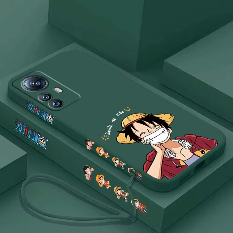 

One Piece Cute Luffy Art Phone Case For Xiaomi Mi 17 15 14 13 13T 12 12T 12S 11i 11X Lite Pro Ultra 5G Liquid Left Rope