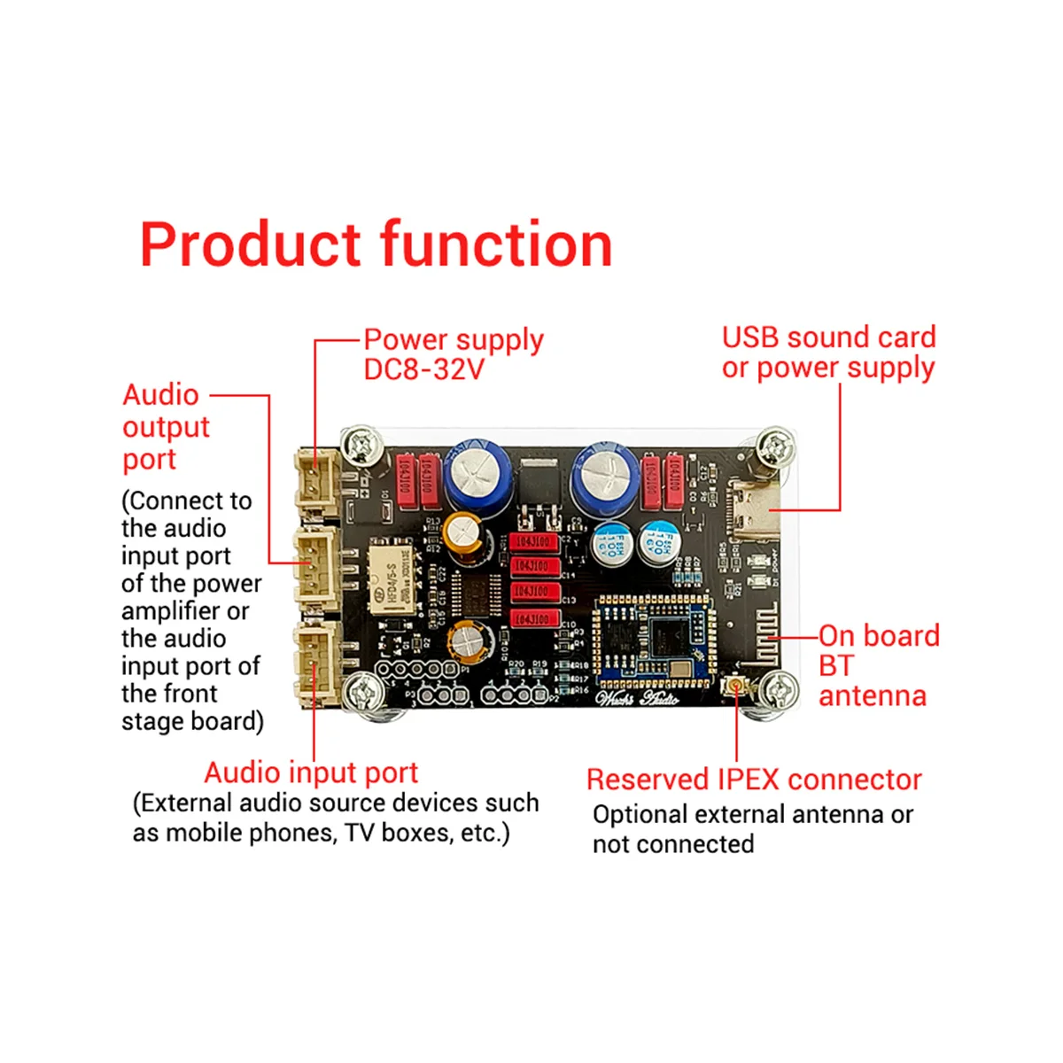 Imagem -04 - Qualcomm-lossless Decodificação Board Ldac Decodificador de Áudio Qcc5125 Bluetooth 5.1