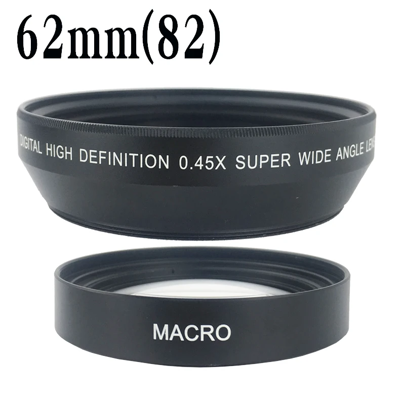 Professional 0.45x Wide Angle Lens with Macro Lens for Canon Nikon Sony Fujifilm Camera lens 43 46 49mm 52mm 55mm 58mm 62mm 67mm