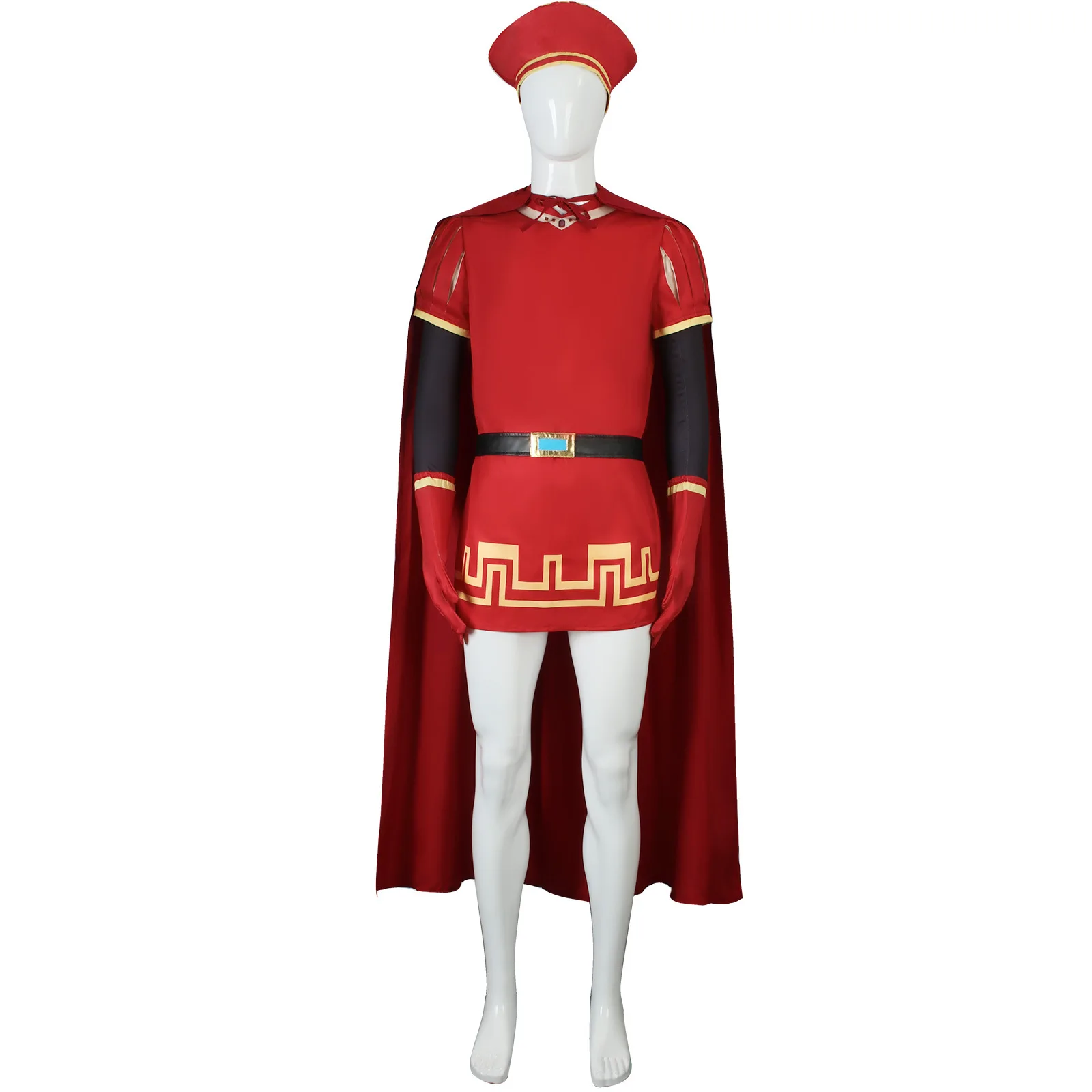 Capa de cosplay roja para hombre, traje de cosplay para fiesta de Halloween y Navidad, 1 Juego