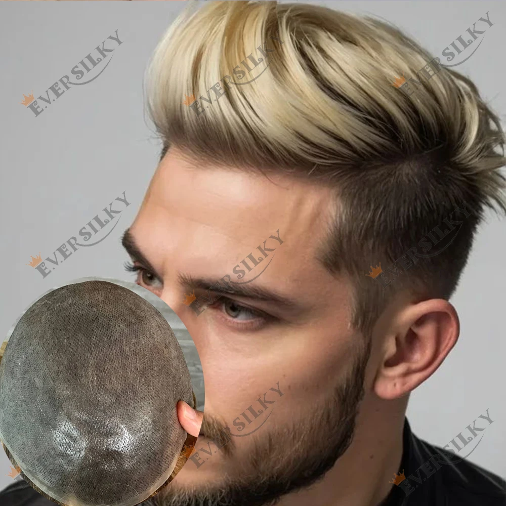 

Мужской парик омбре блонд 4T613 # Мужской парик Brown Roots из натуральных европейских волос, полностью закрытый, с технологией V-loop, толщина 0.06 мм, незаметный, с очень естественной линией роста волос