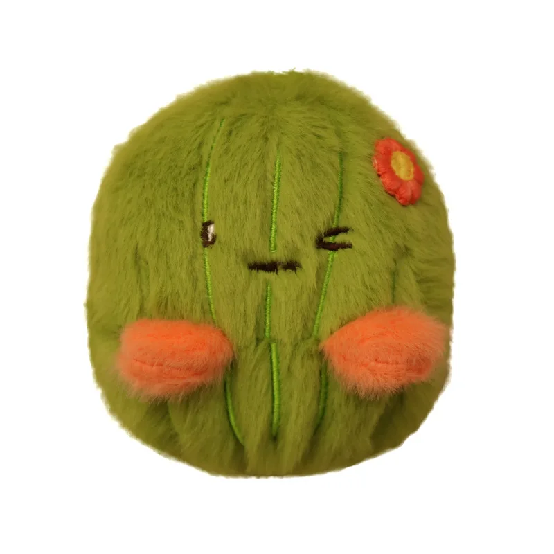1/10pcs 11cm Adorable Realistic Fairy Ball Bag Accessory Plush Toy Stuffed Greens Cactus Keychain Doll for Girl's Decoration