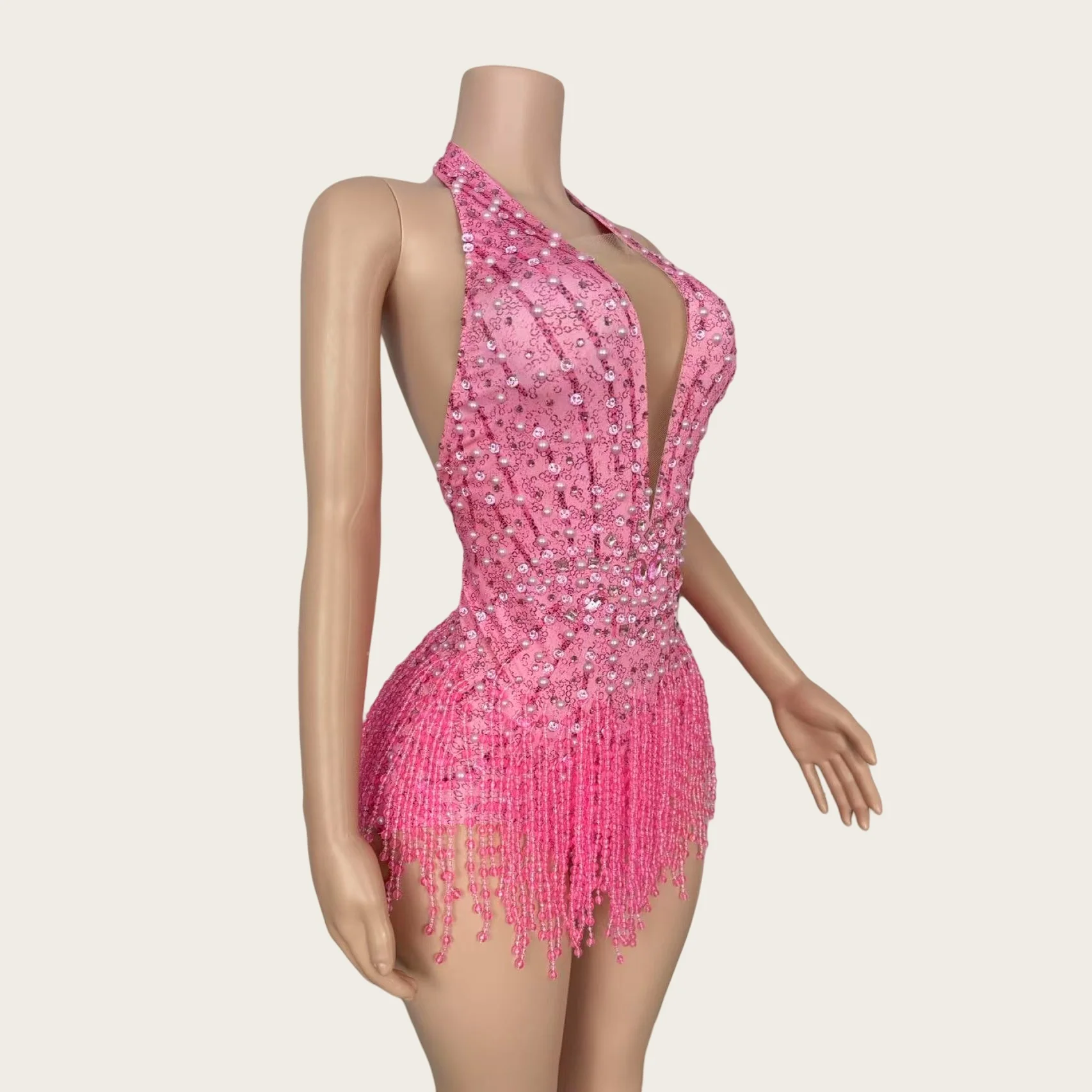

Bingzhui Sparkly Crystals Tassel Bodysuit Stage Dance Performance Rhinestones Wear Sexy Women Nightclub Party Showgirl Costumes