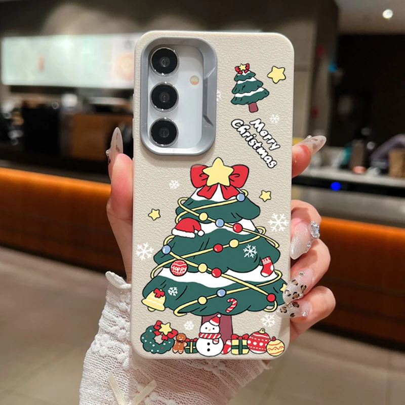 Cute Cartoon Christmas Tree Case For Samsung Galaxy S24 S23 S22 Ultra S20 S21 FE A16 A14 A34 A15 A25 A35 A55 A52 A53 A54 5G Capa