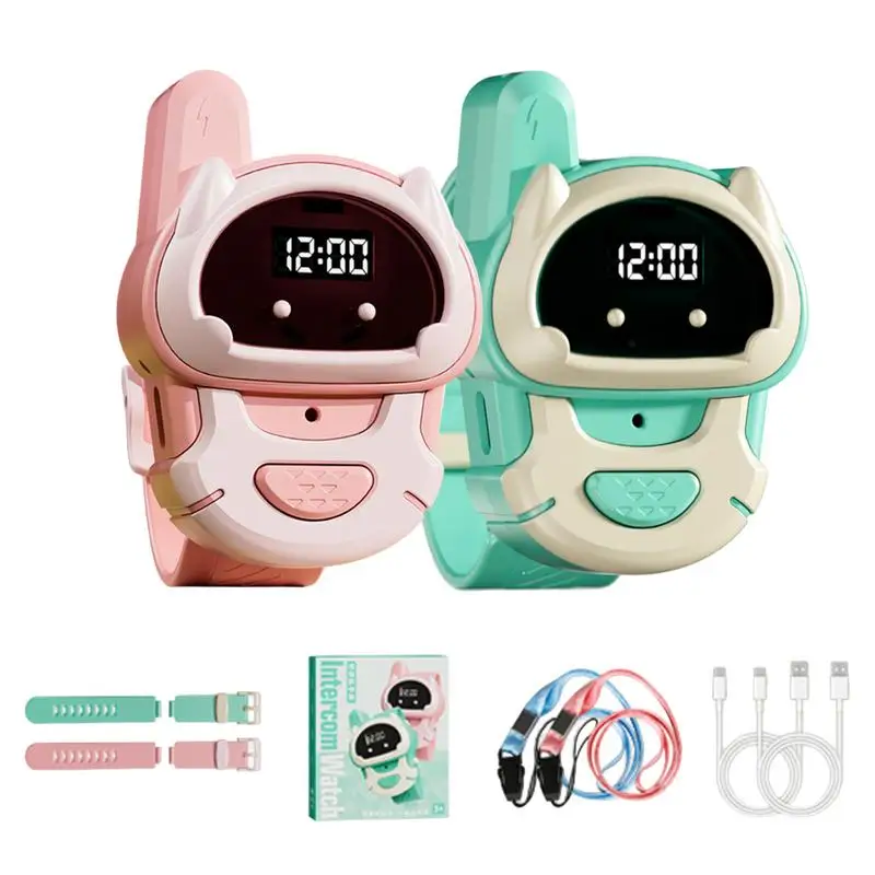 Walkie Talkies para niños, reloj estilo Walky Talky, Radio bidireccional Walky Talky, llamada inalámbrica de larga distancia, intercomunicador recargable, juguetes