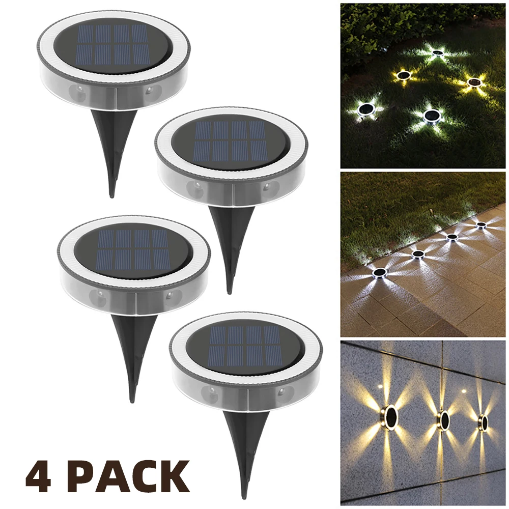 

4 pcs Solar Underground Lights Bear Paw Shape Outdoor Garden Landscape Floor Lamp for Lawn Pathway Yard Walkway Vegetable Patch