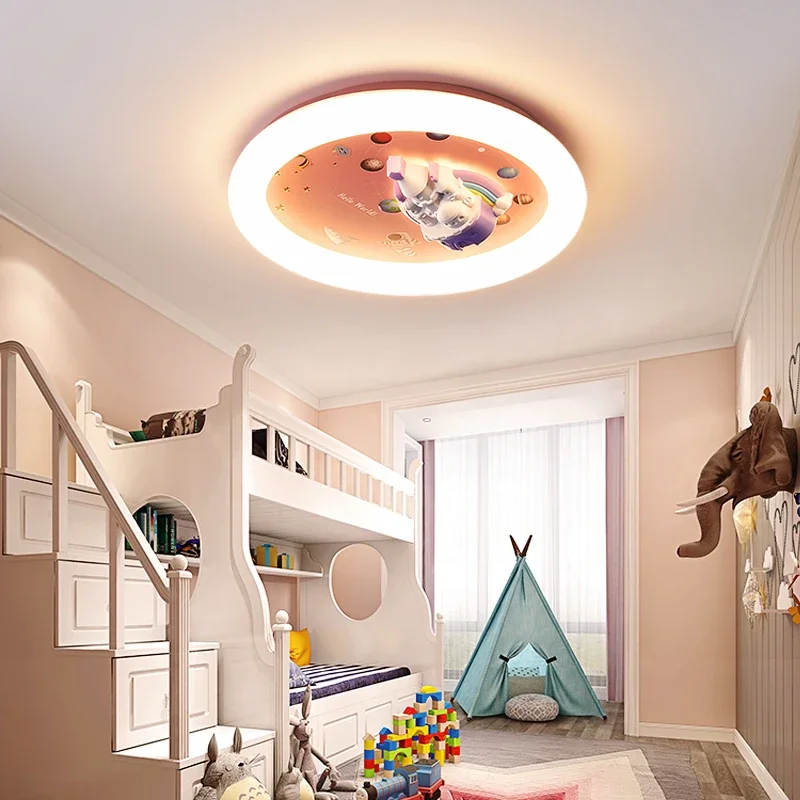 

Pink Castle Kids Room Full Spectrum Ceiling Light Girl Bedroom Light Creative Cartoon Cute Princess Room Lights
