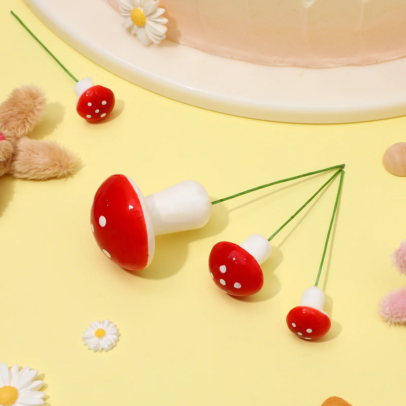 

30 pcs Mushroom Cake Decorations Foam Cupcake Picks For Birthday Party Favor Dessert Decor Cake Topper Set Figurines