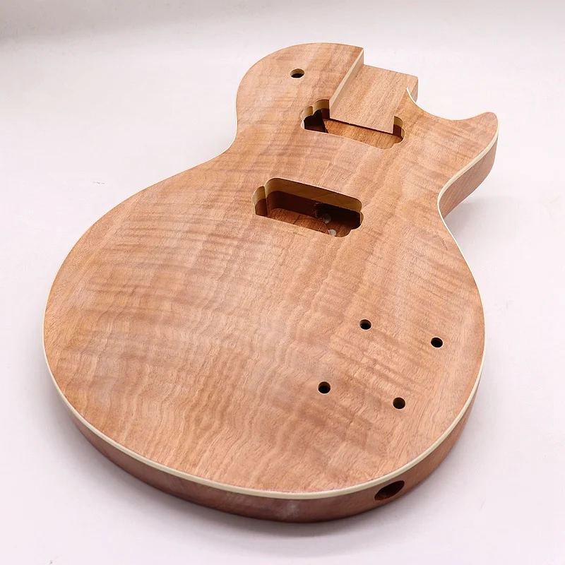 

DIY guitar body with tiger-patterned bezel, modified body made of antique wood