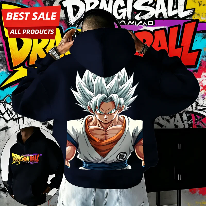 2026 Herbst Winter Dragon Ball DAIMA Ultra Instinct Goku Baumwolle Bedruckter Retro-Hoodie Übergroßer Unisex-Pullover für DB-Fans