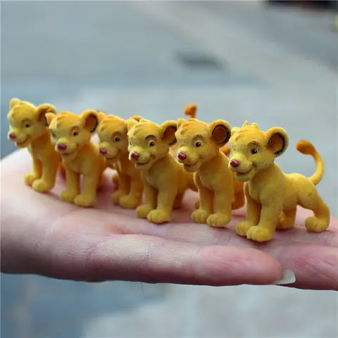 Disney-Figurines Simba du dérivDiscutant, de Haute Qualité, 5cm, 6 Pièces