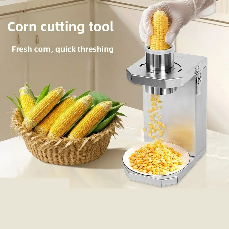 Stainless Steel Electric Corn Thresher, Mini Corn Peeler Machine & Vegetable Cutter for Fresh Corn
