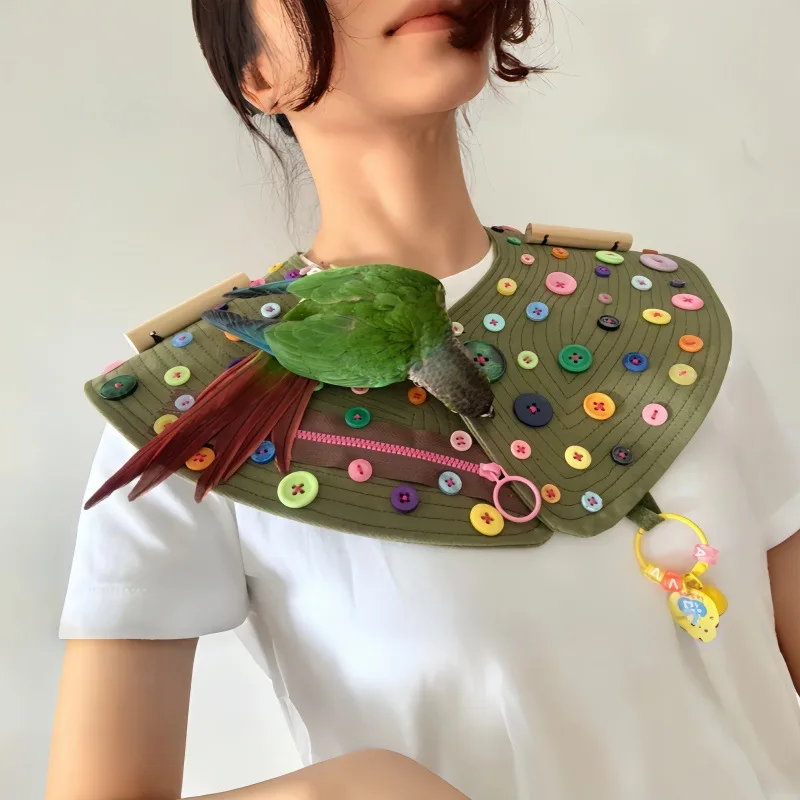 Anti‑Plucking Bird Coat For Parrot Anti‑Biting Interaction Training Clothes Easy To Clean Shoulder Support Pet Bird Apparel