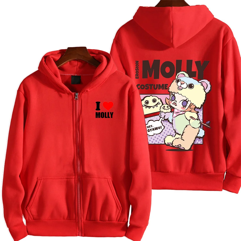 Anime LABUBU MOLLY Print Hoodies Couple student street sports casual Hoodies