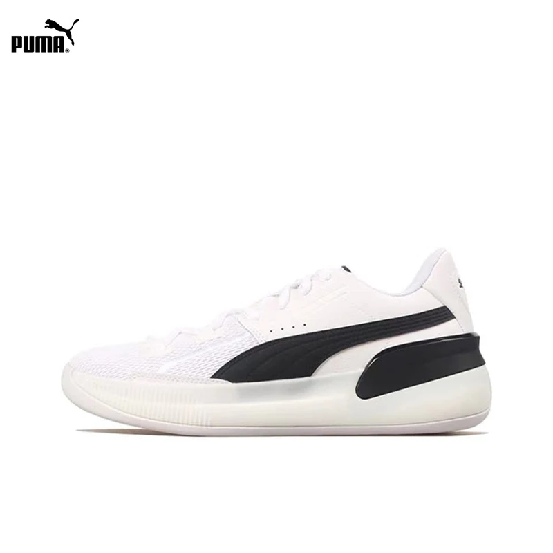 PUMA Clyde Hardwood Team TPU   Men low top practical basketball shoes black and white