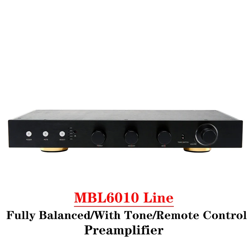 6x Magnification MBL6010 Line HIFI Preamplifier RC5534 JRC5532 Fully Balanced XLR with Tone Remote Control for Amplifier Audio