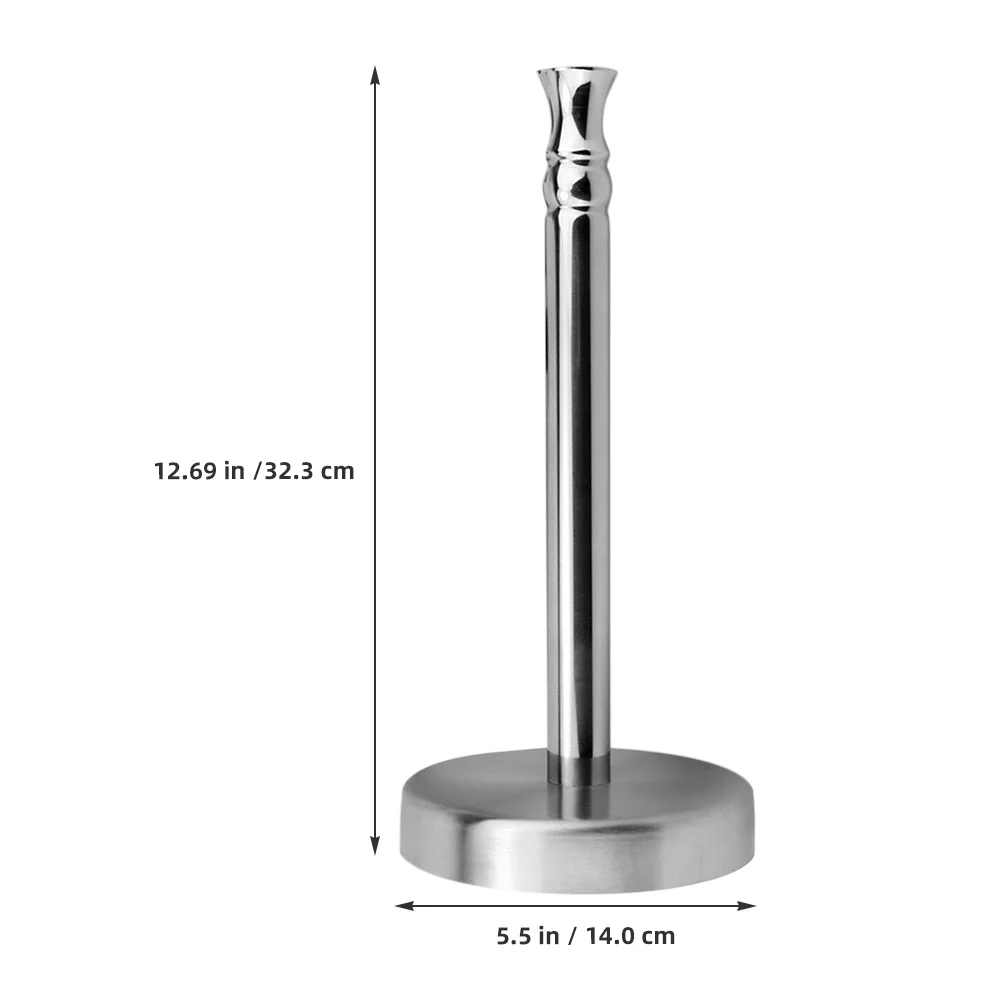Metal Vertical Paper Towel Holder Kitchen Roll Stand Stable Base Paper Storage Rack Napkin Tissue Holder for Home