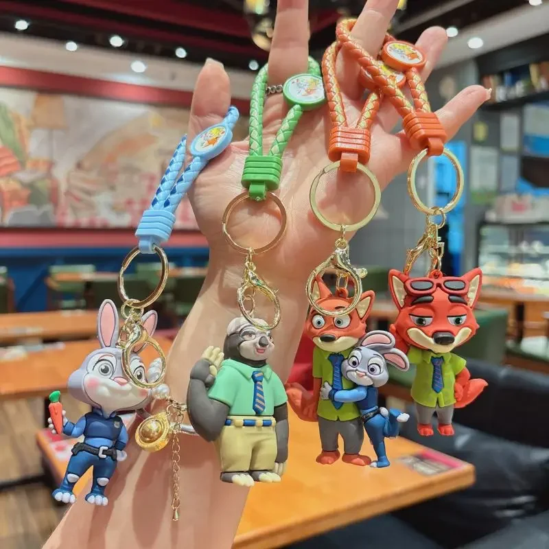 Brand New Disney Keychain Animation Nick Wilde Judy Hopps Keychain Decoration Keychain Wholesale Car Pendant Children's Gift