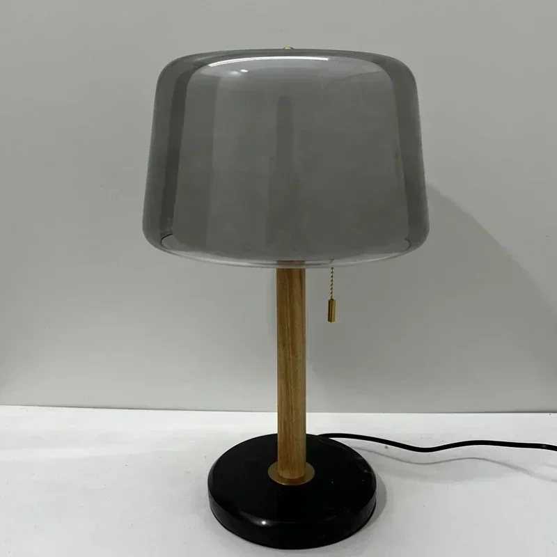 Nordic Modern French High-end Bedroom Bedside Lamp Simple Cream Style Design Room Decoration Study Glass LED Table Lamps