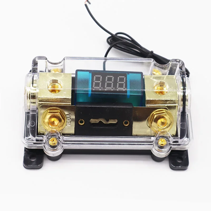 Car Stereo Audio Led Display Digital Voltage Inline ANL Fuse Holder 0 2 4 Gauge in Out with 100 150 200 250 300 250 Amp Fuse