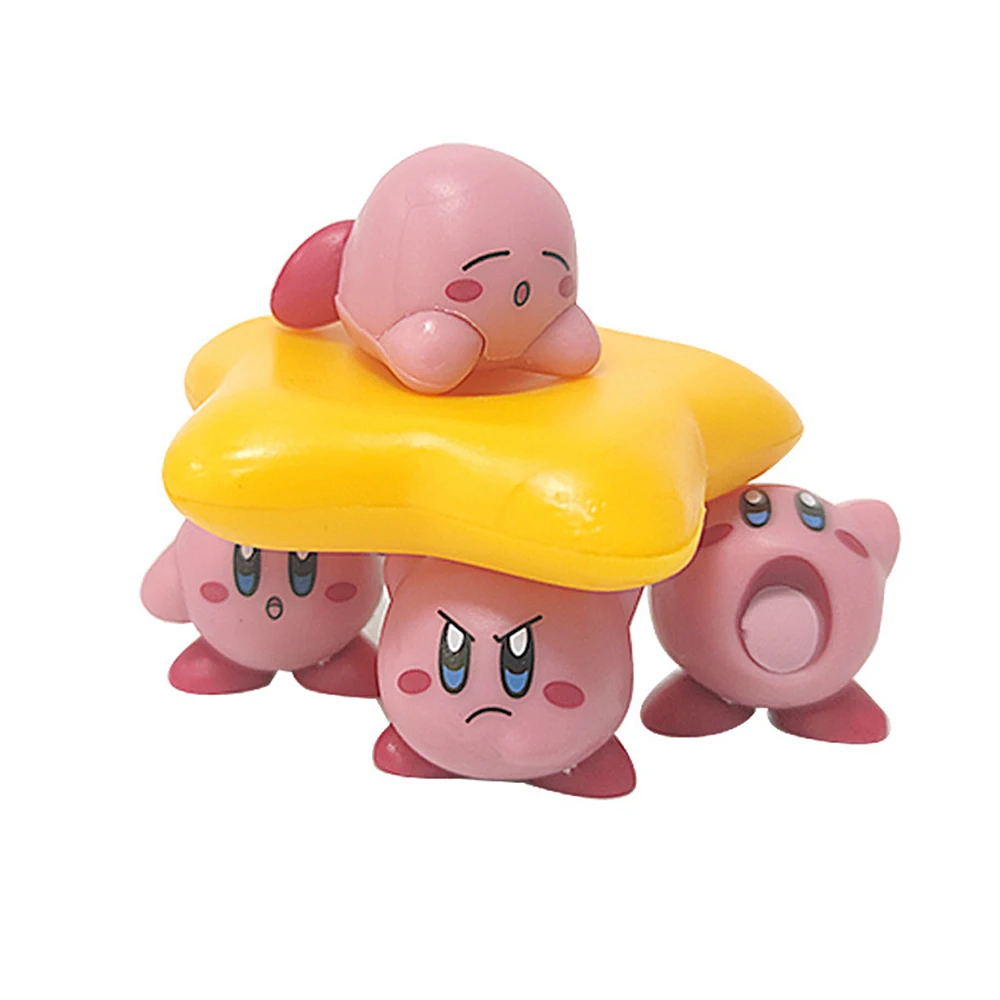 Kirby Peripheral PVC Action Figurine, Boneca Figura Periférica Anime, Estátua dos desenhos animados, Modelo Collectible, Aniversário Brinquedos Presente, Altura do pé, 10pcs