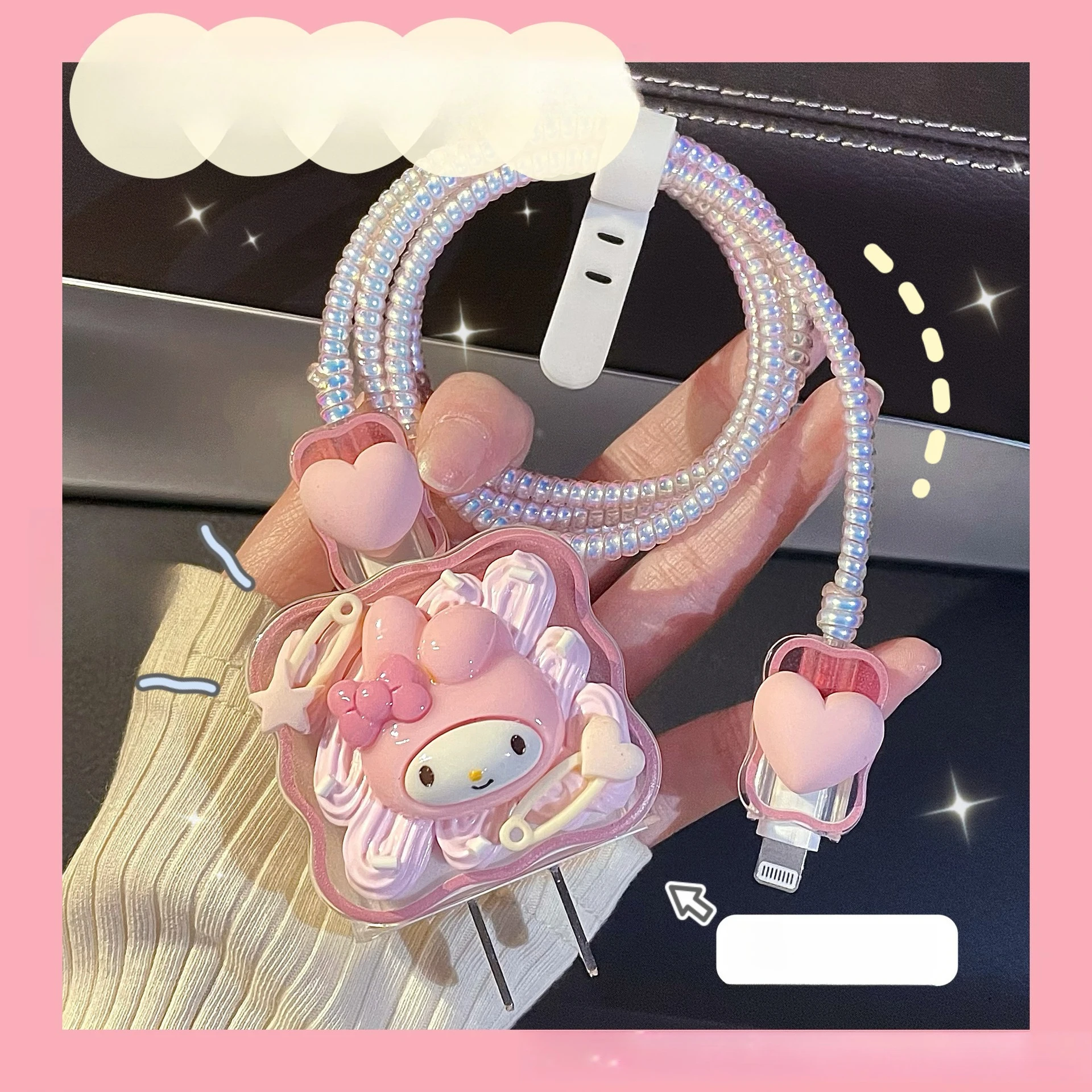 

The New Hot-selling Cute Cartoon Data Cable Protective Cover Simple Personality Breathable Soft Shell Suitable for Iphone