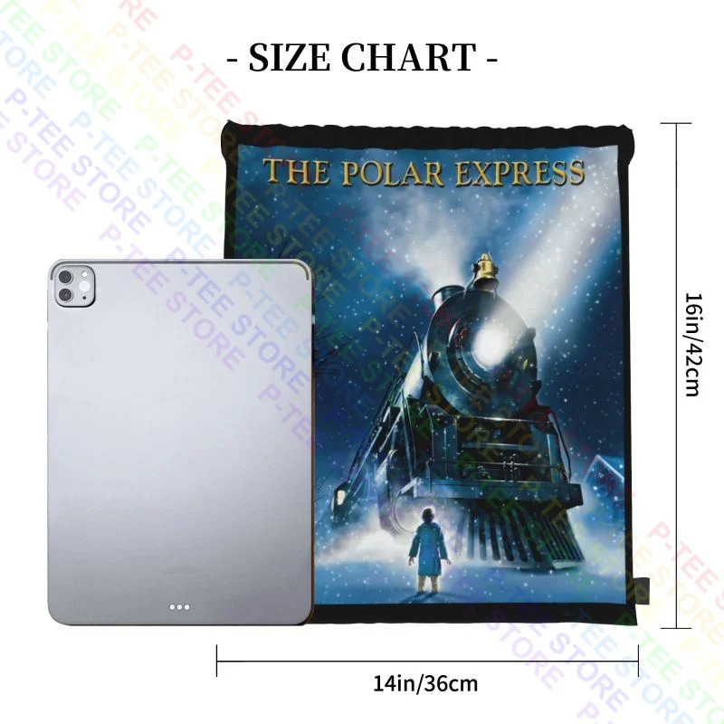 The Polar Express Movie Train Heading Down The Tracks Drawstring Bags Gym Bag Fashion Bags For Travel