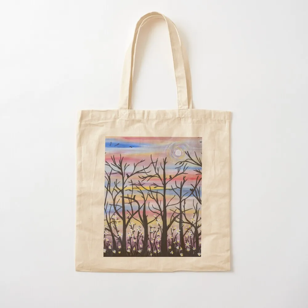 

Happy Spring Tote Bag women bag custom fabric bag Canvas Tote