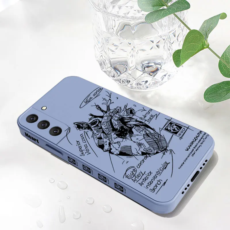 Heart Analysis Phone Case For Samsung Galaxy S23 S22 S21 S20 Ultra Plus FE S10 S9 S10E Note 20 ultra 10 9 Plus Cover