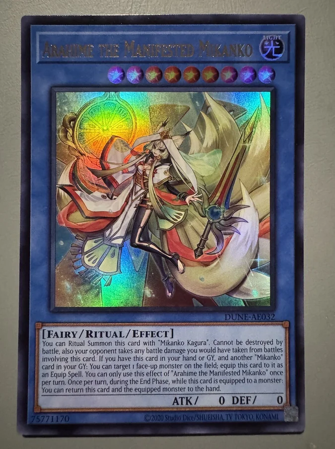 Yugioh KONAMI Duel Monsters DUNE-AE032 Arahime the Manifested Mikanko Ultra Asian English Collection Mint Card
