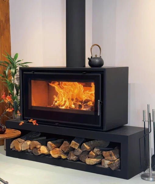 Chimenea de hierro fundido, diseño clásico, estufa de leña independiente moderna para calentadores domésticos de larga duración para villas de abeto