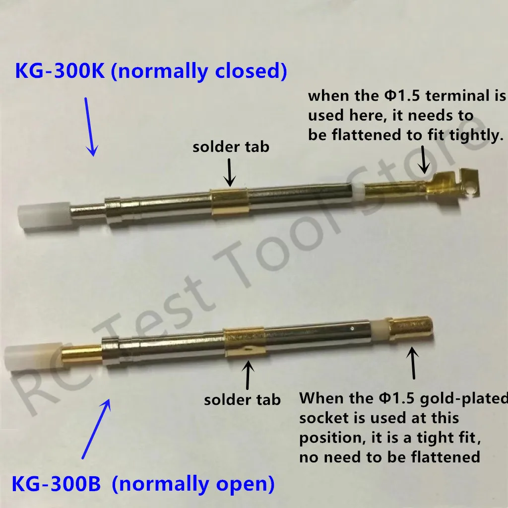 50 sztuk przełącznik sonda KG-300K KG-300B Test Pin przełącznik Pin 3.0MM Test przełącznik Pin normalnie otwarty zamknięty przełącznik wiosna Pin