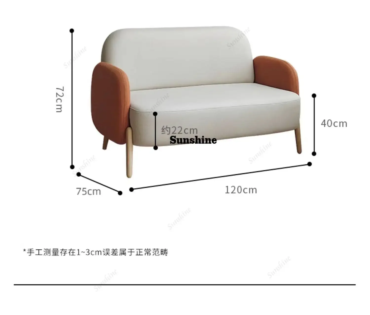 Nordic small apartment technology cloth sofa modern double sofa waterproof  FT